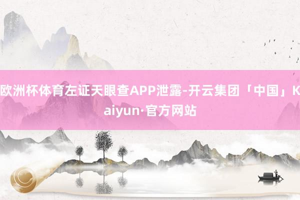 欧洲杯体育左证天眼查APP泄露-开云集团「中国」Kaiyun·官方网站