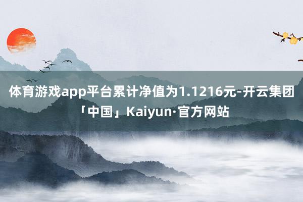 体育游戏app平台累计净值为1.1216元-开云集团「中国」