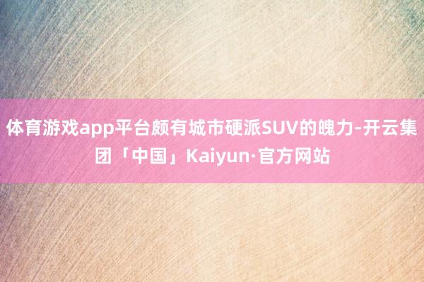 体育游戏app平台颇有城市硬派SUV的魄力-开云集团「中国」Kaiyun·官方网站