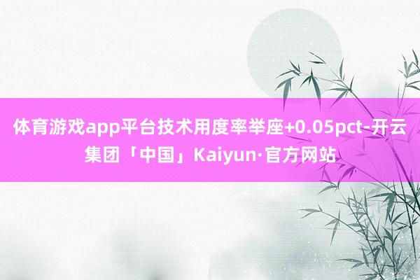 体育游戏app平台技术用度率举座+0.05pct-开云集团「中国」Kaiyun·官方网站