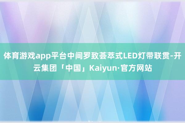 体育游戏app平台中间罗致荟萃式LED灯带联贯-开云集团「中