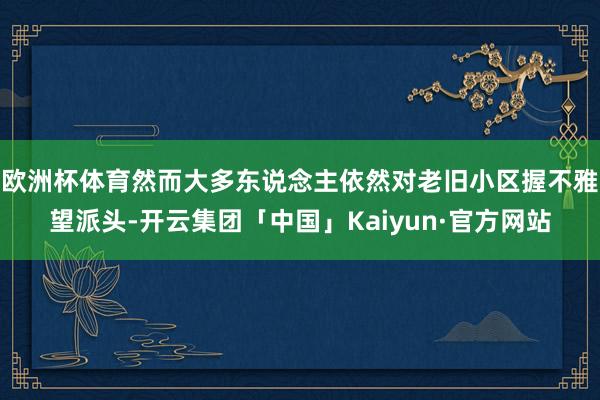 欧洲杯体育然而大多东说念主依然对老旧小区握不雅望派头-开云集