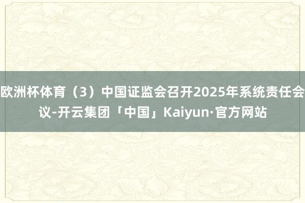 欧洲杯体育（3）中国证监会召开2025年系统责任会议-开云集团「中国」Kaiyun·官方网站